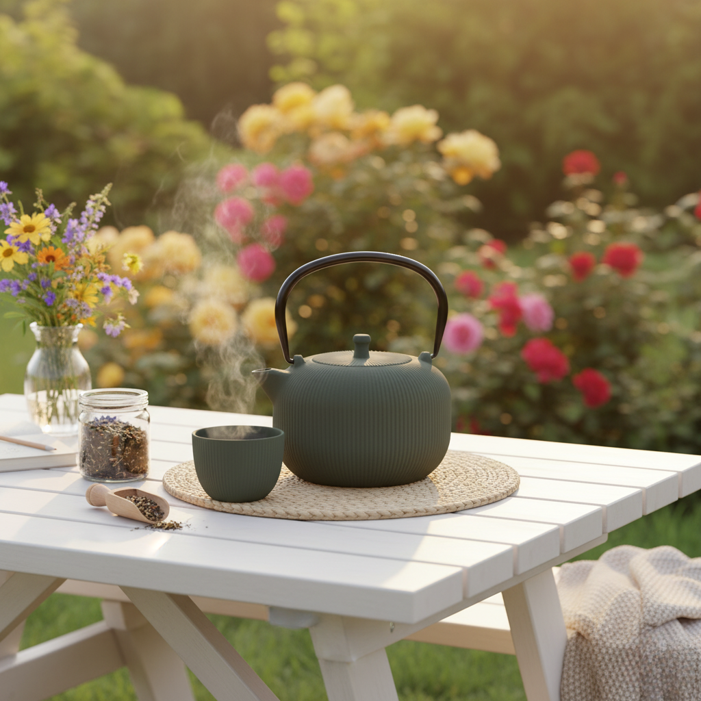 Berlinger Haus 1L Cast Iron Tea Pot Kettle – Matt Green