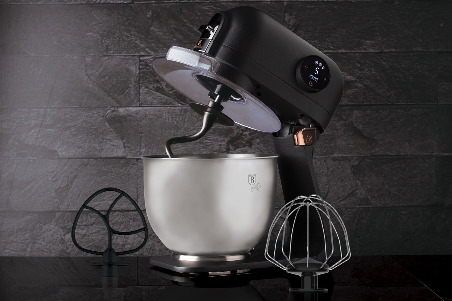 Berlinger Haus 1200w Cast Aluminum Kitchen Machine Stand Mixer - Black Rose