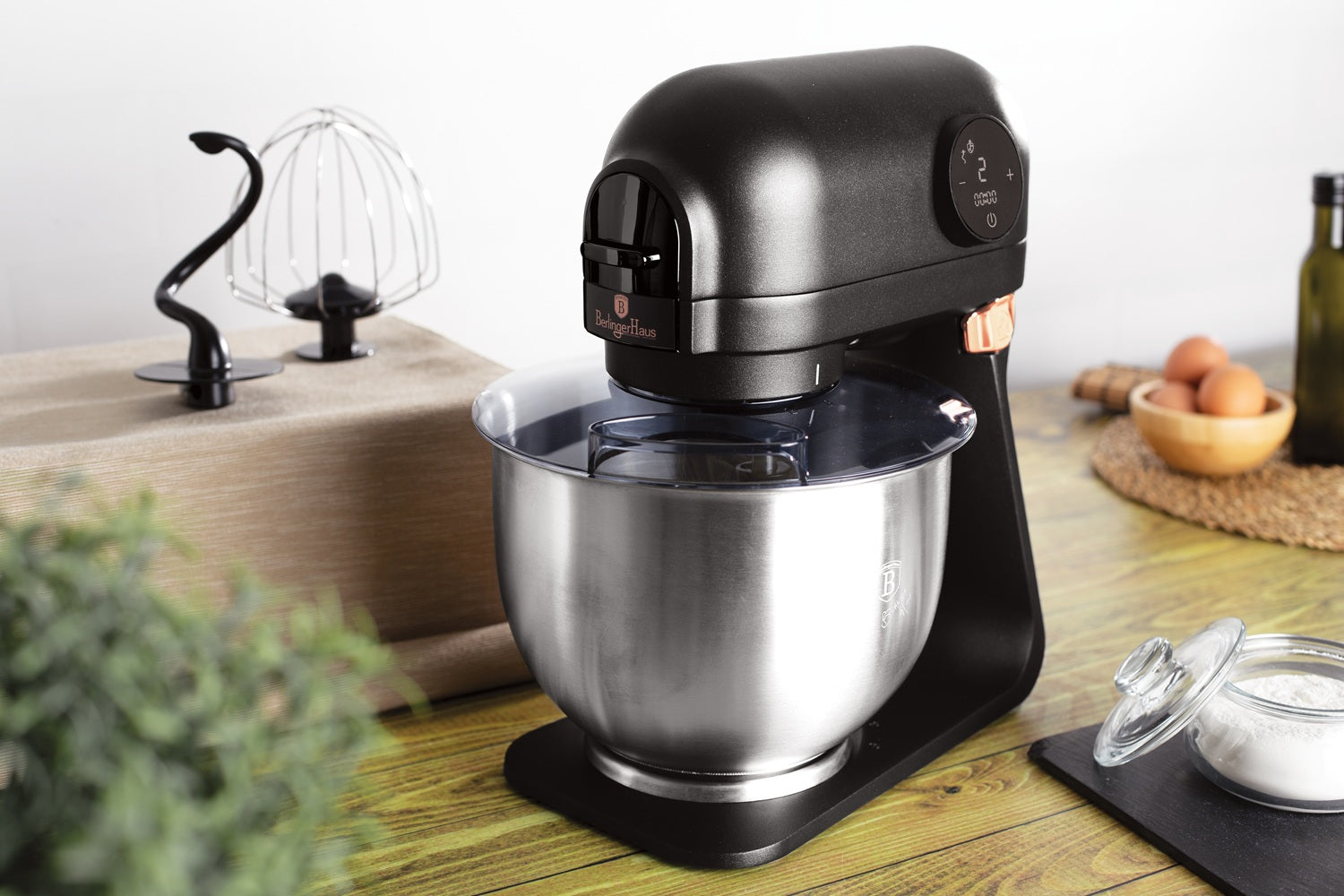 Berlinger Haus 1200w Cast Aluminum Kitchen Machine Stand Mixer - Black Rose