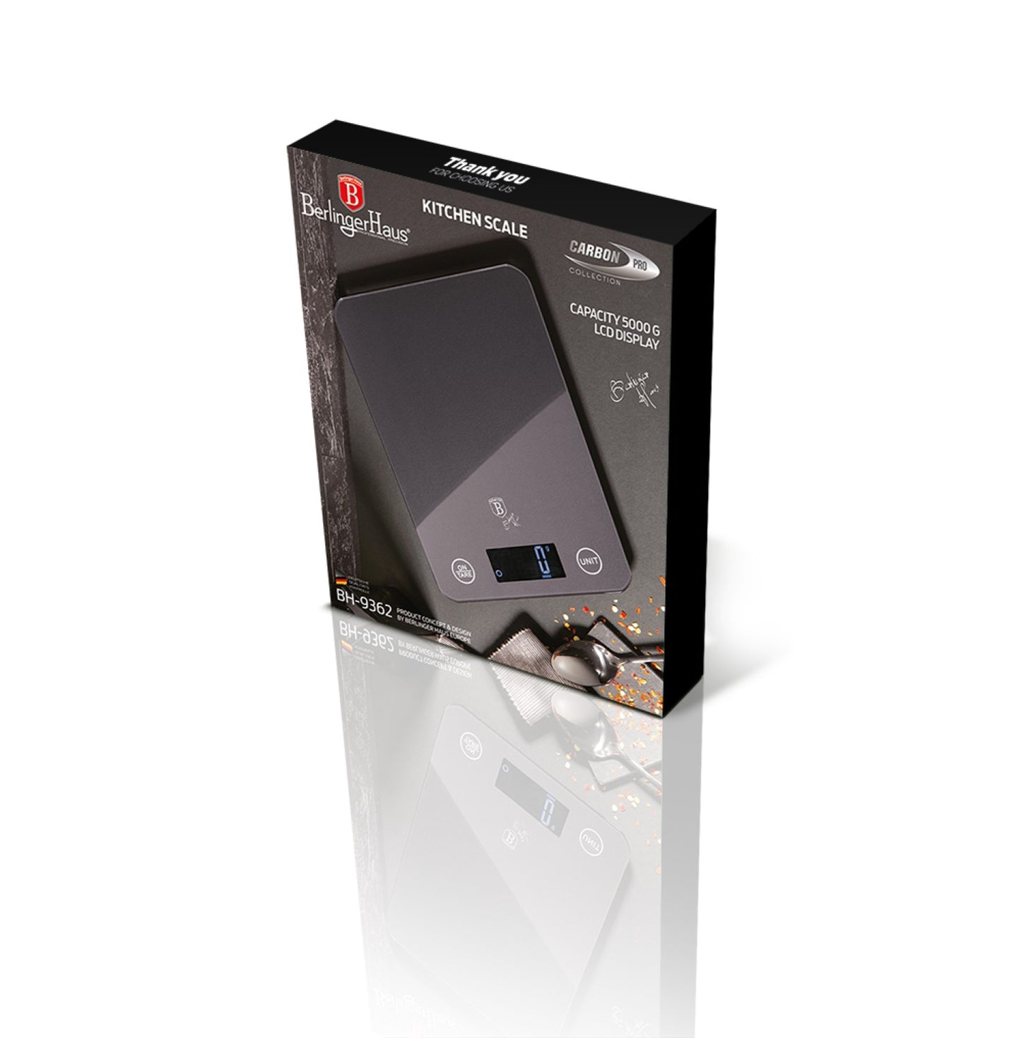 Berlinger Haus Digital Glass Kitchen Scale 5kg - Moonlight