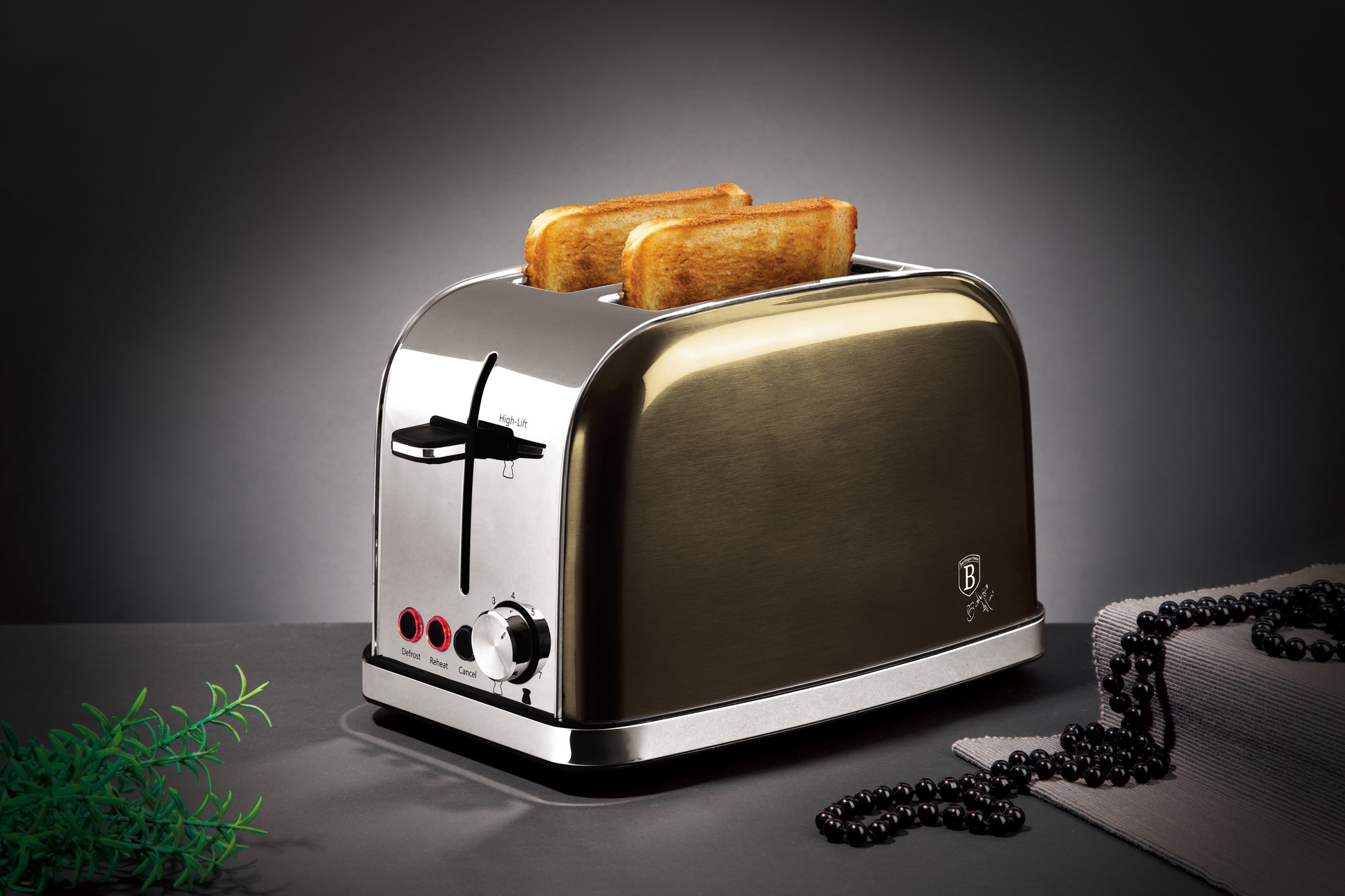 Berlinger Haus 2-Slice Stainless Steel Toaster - Royal Black