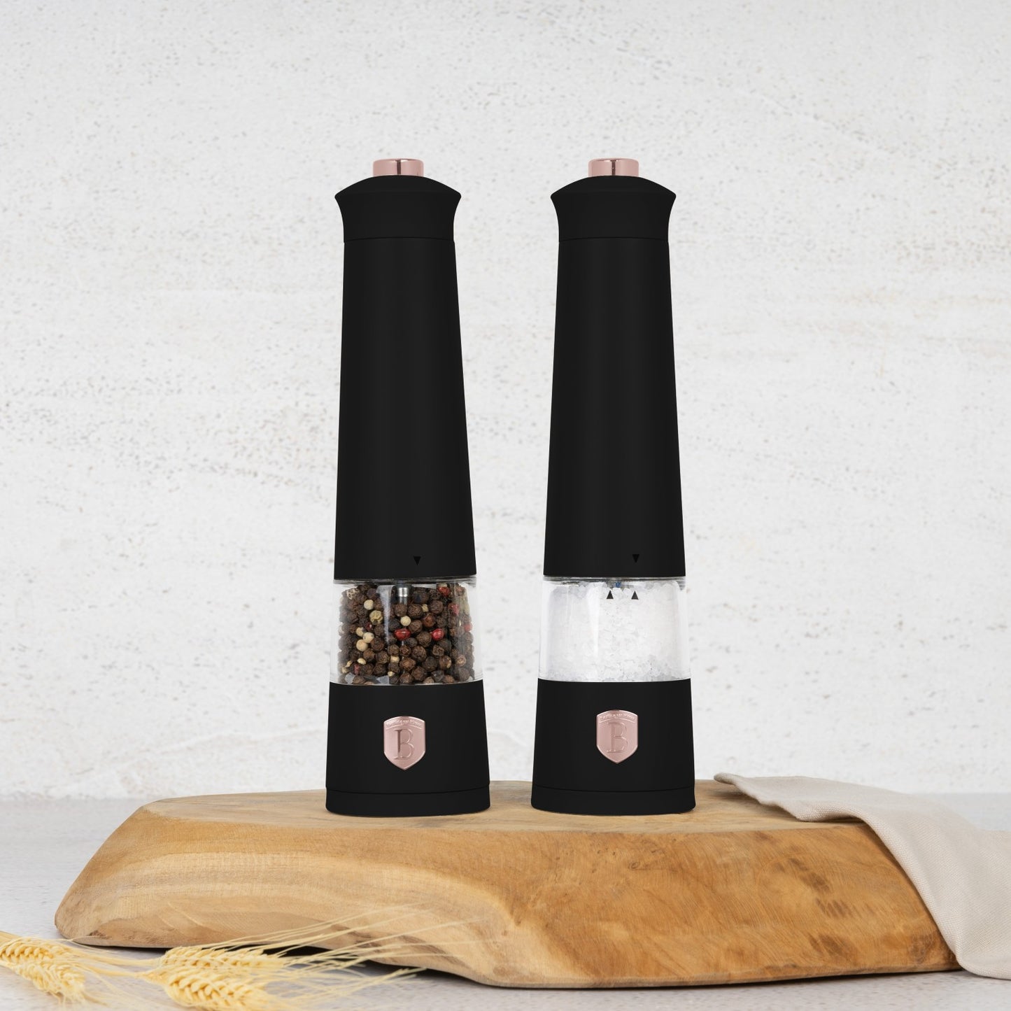 Berlinger Haus 2-Piece Electric Salt & Pepper Mill Set – Black Rose