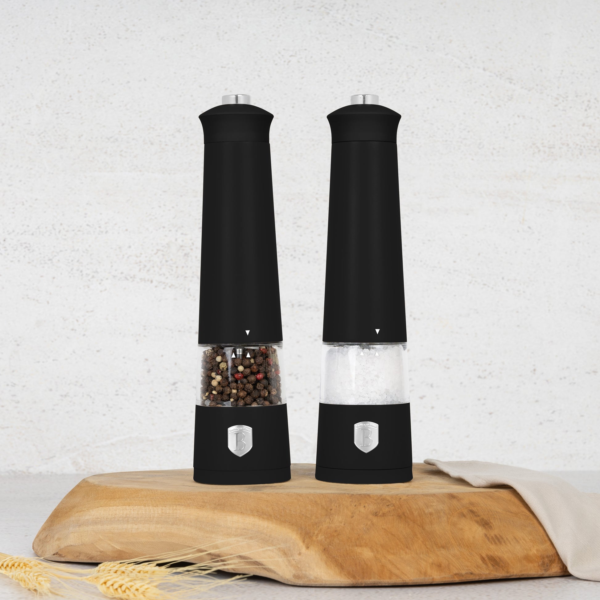 Berlinger Haus 2pcs Electric Pepper and Salt Mill Set - Matte Black