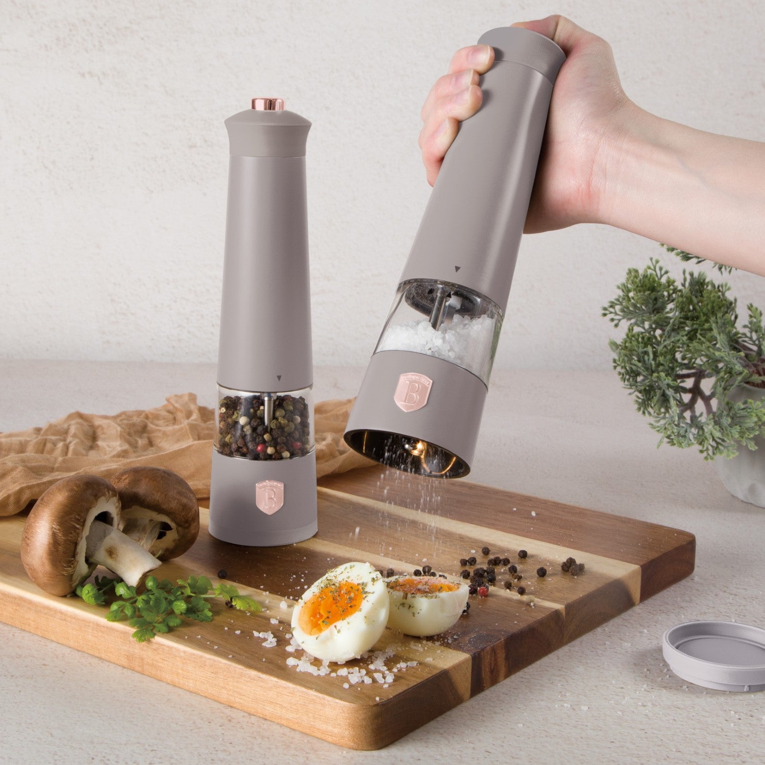 Berlinger Haus 2-Piece Electric Pepper and Salt Mill Set - Taupe