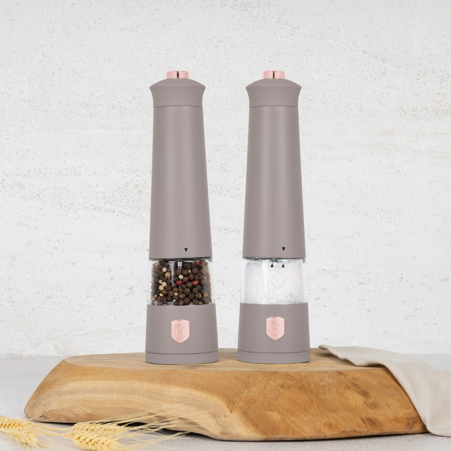 Berlinger Haus 2-Piece Electric Pepper and Salt Mill Set - Taupe