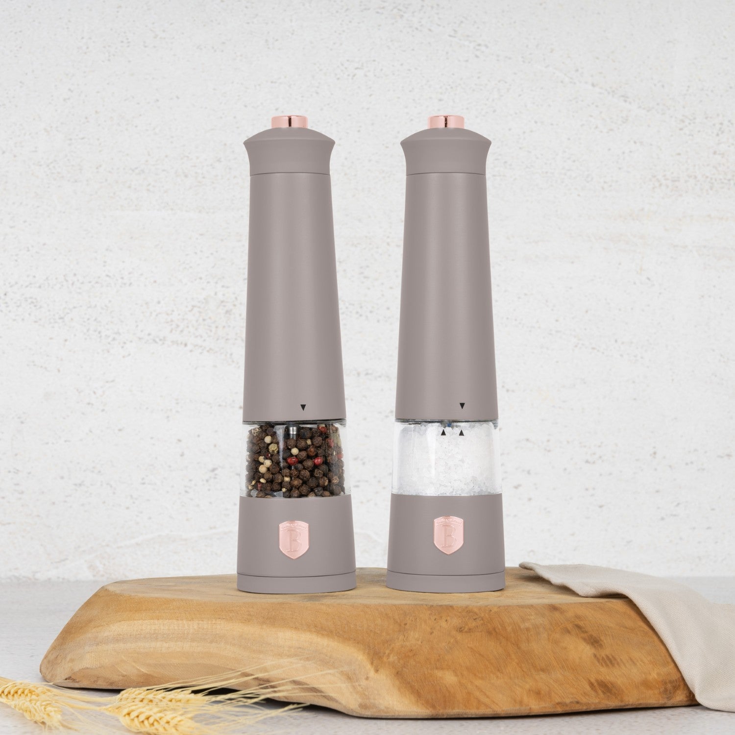 Berlinger Haus 2-Piece Electric Pepper and Salt Mill Set - Taupe