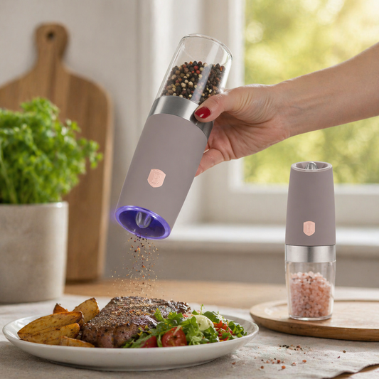 Berlinger Haus 2-Piece Gravity Pepper and Salt Mill Set - Taupe