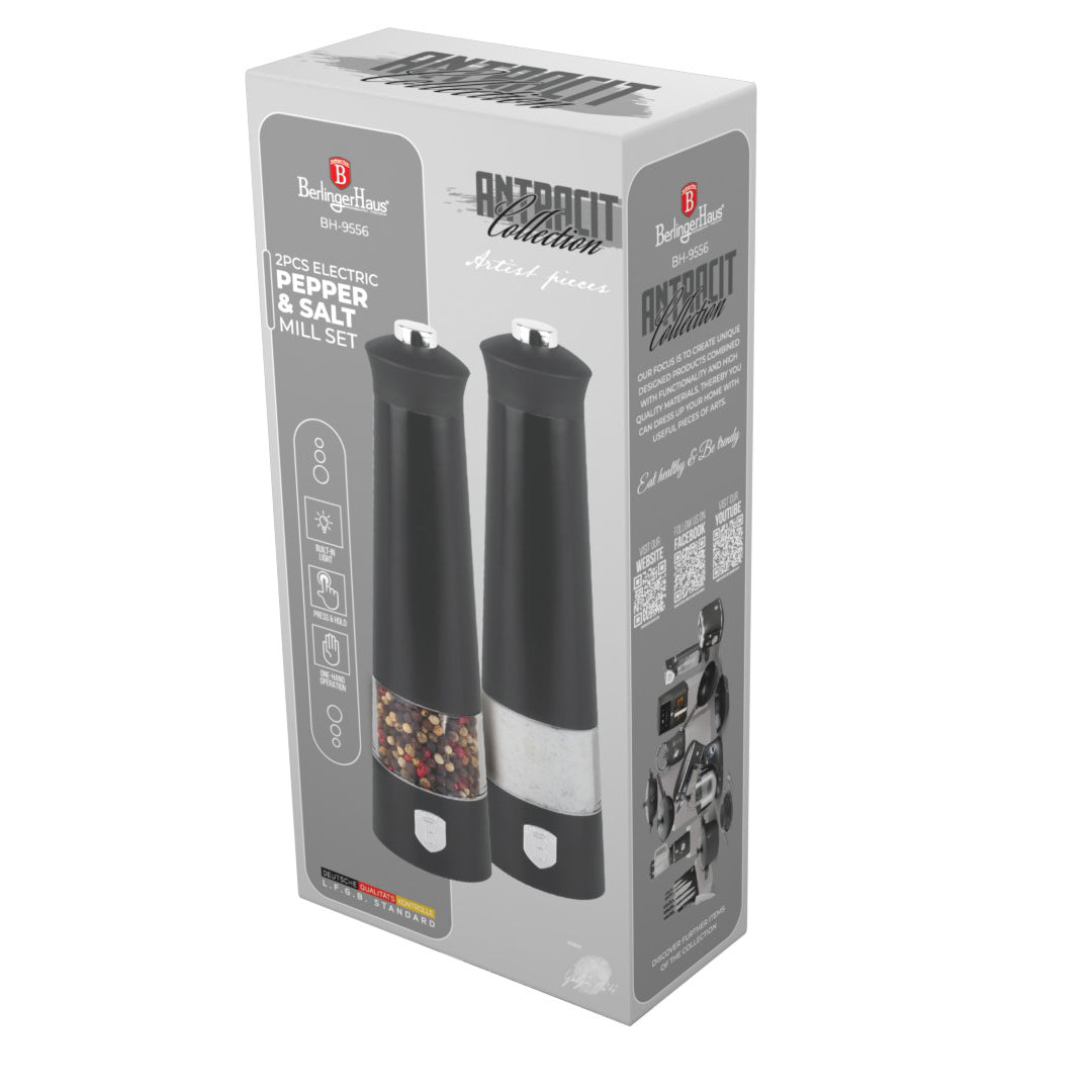 Berlinger Haus 2-Piece Electric Pepper and Salt Mill Set - Matt Anthracite