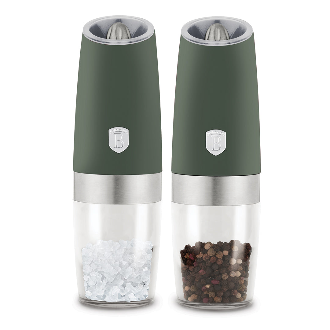 Berlinger Haus 2-Piece Gravity Pepper and Salt Mill Set - Matt Green