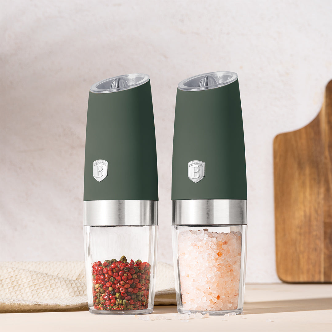 Berlinger Haus 2-Piece Gravity Pepper and Salt Mill Set - Matt Green