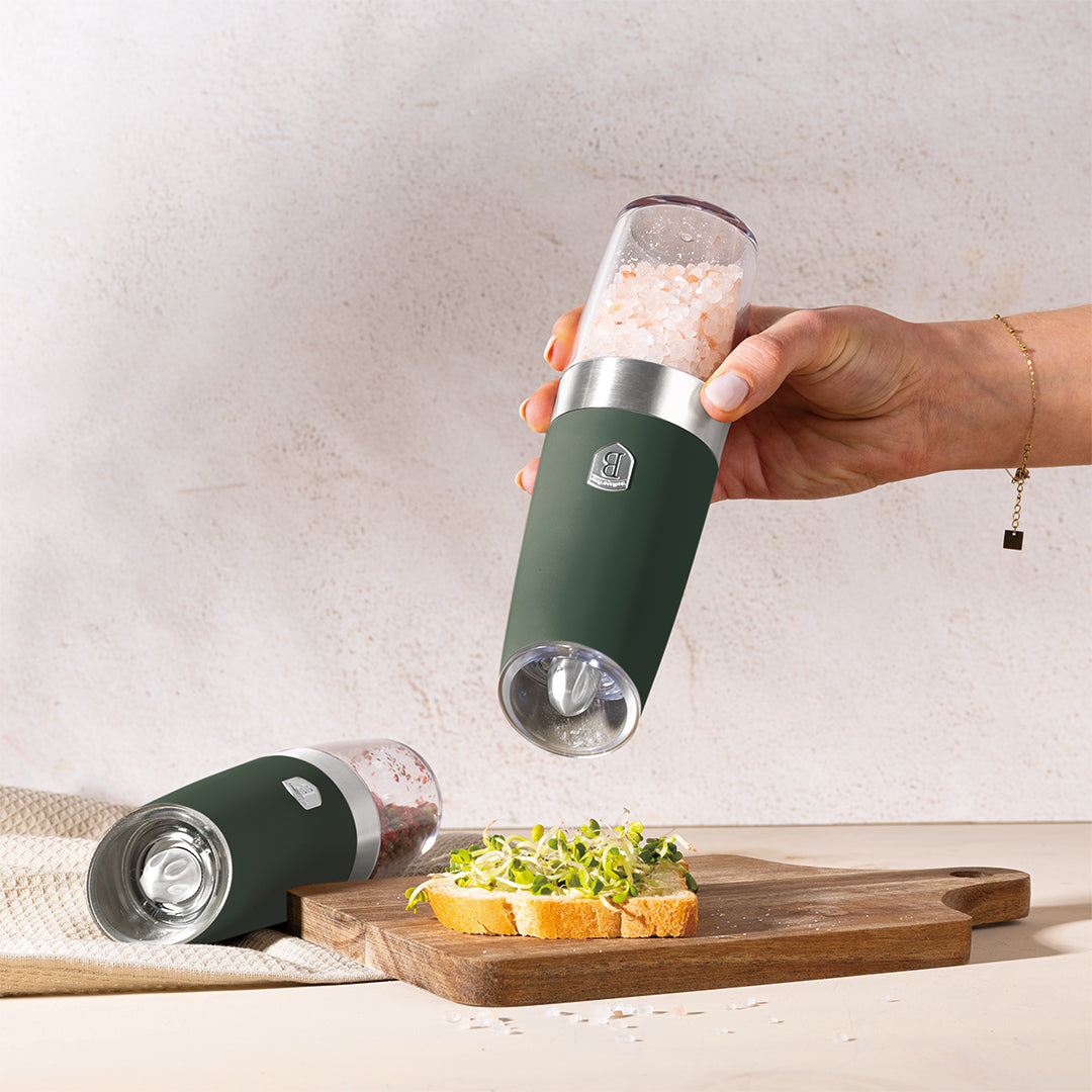 Berlinger Haus 2-Piece Gravity Pepper and Salt Mill Set - Matt Green