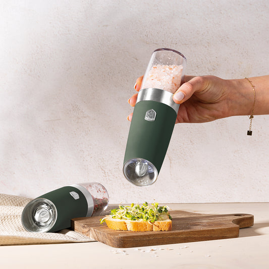 Berlinger Haus 2-Piece Gravity Pepper and Salt Mill Set - Matt Green