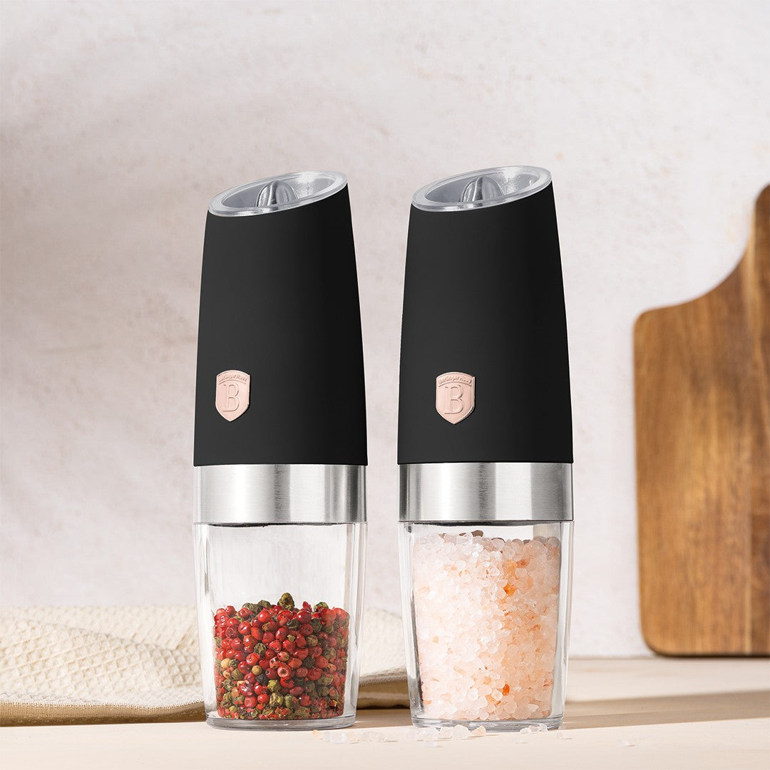 Berlinger Haus 2-Piece Gravity Pepper and Salt Mill Set - Black Rose