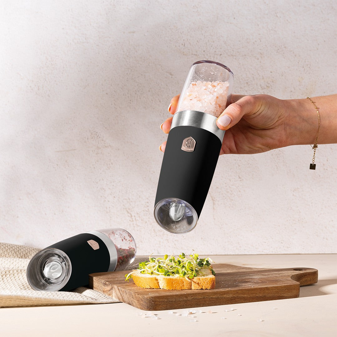 Berlinger Haus 2-Piece Gravity Pepper and Salt Mill Set - Black Rose