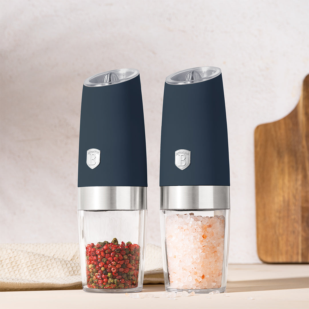 Berlinger Haus 2-Piece Gravity Pepper and Salt Mill Set - Matt Blue