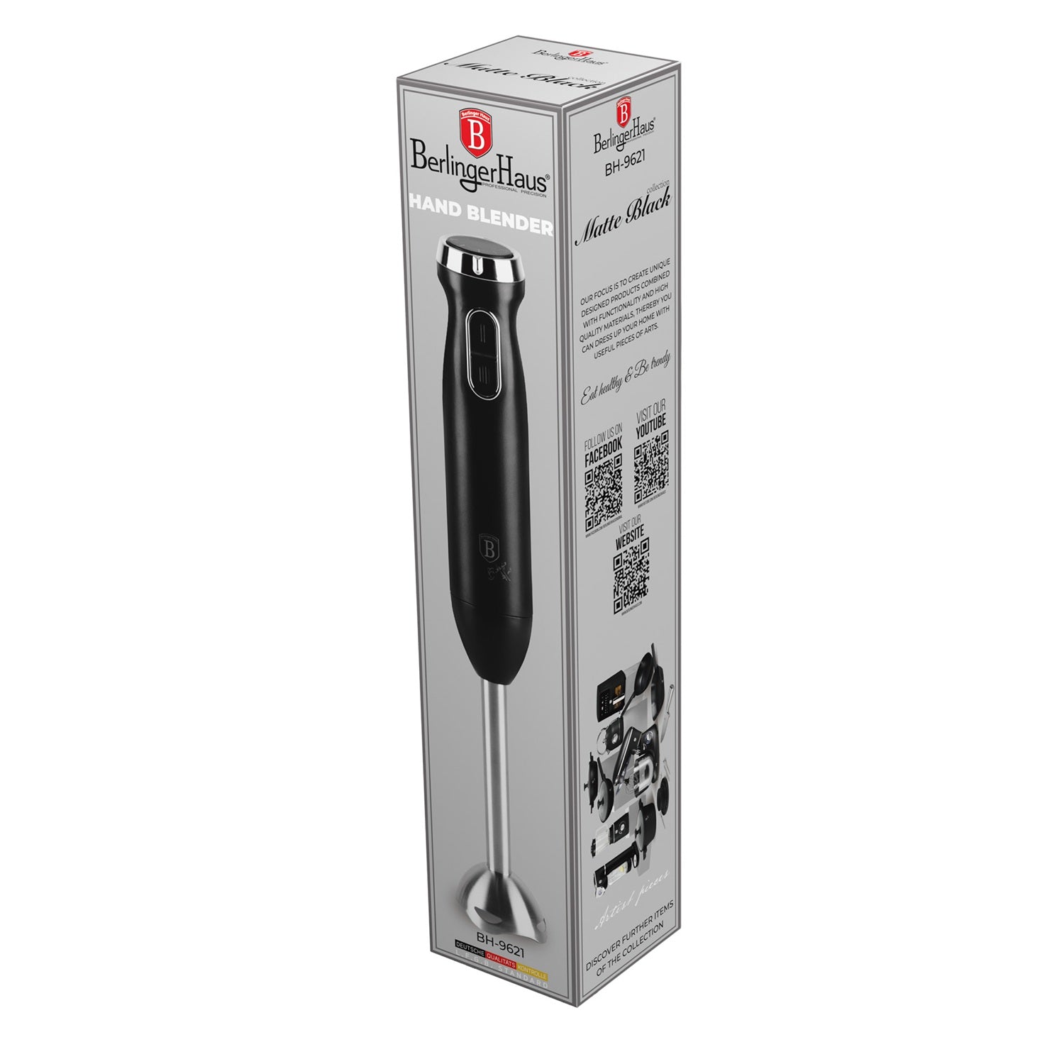 Berlinger Haus 800w Hand Blender – Matt Black