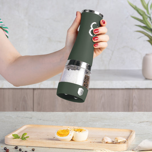 Berlinger Haus 2-in-1 Electric Pepper & Salt Mill – Matte Green