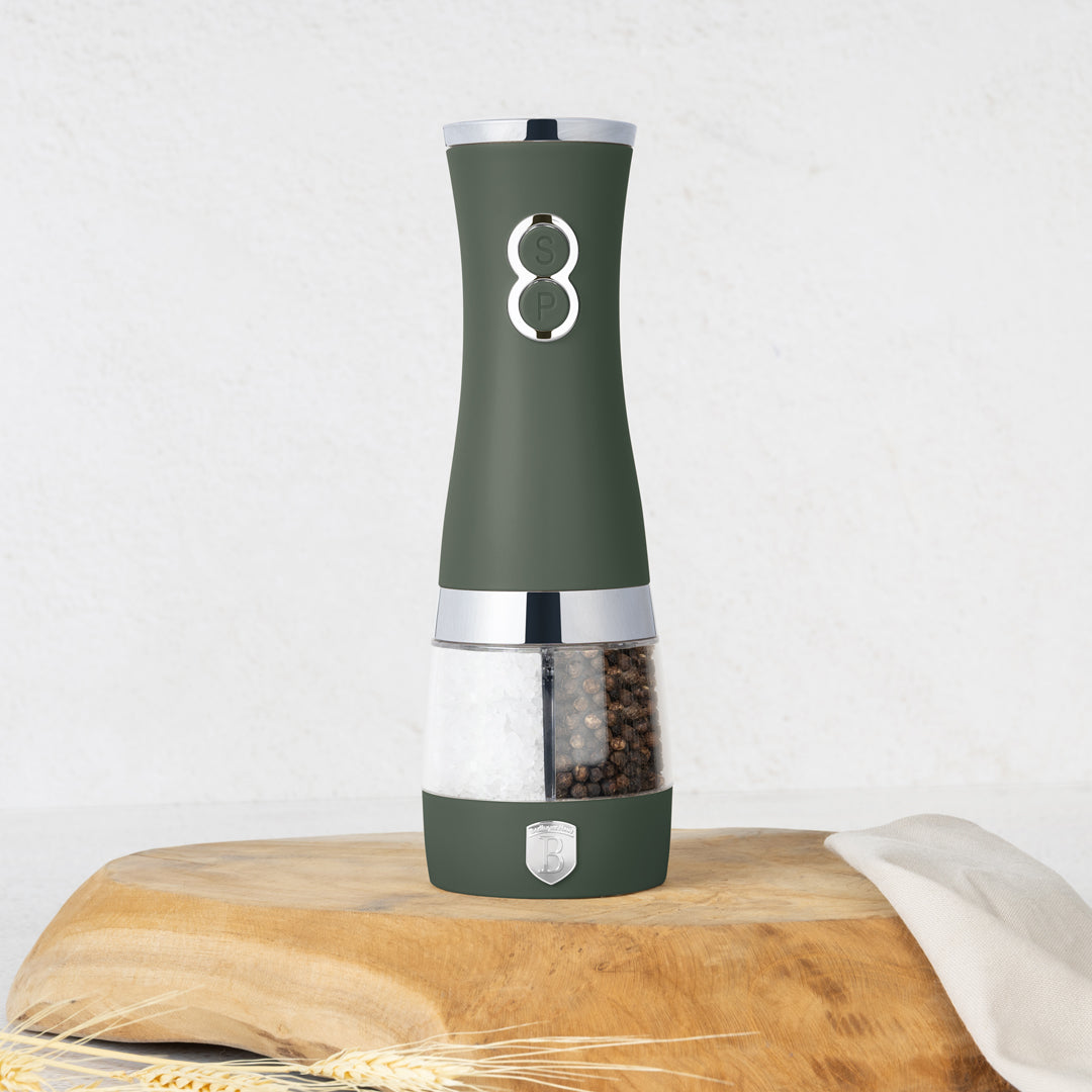 Berlinger Haus 2-in-1 Electric Pepper & Salt Mill – Matte Green