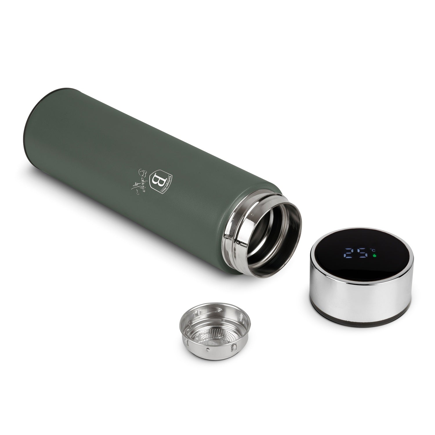 Berlinger Haus 500ml Vacuum Flask with LED Temperature Display - Matte Green