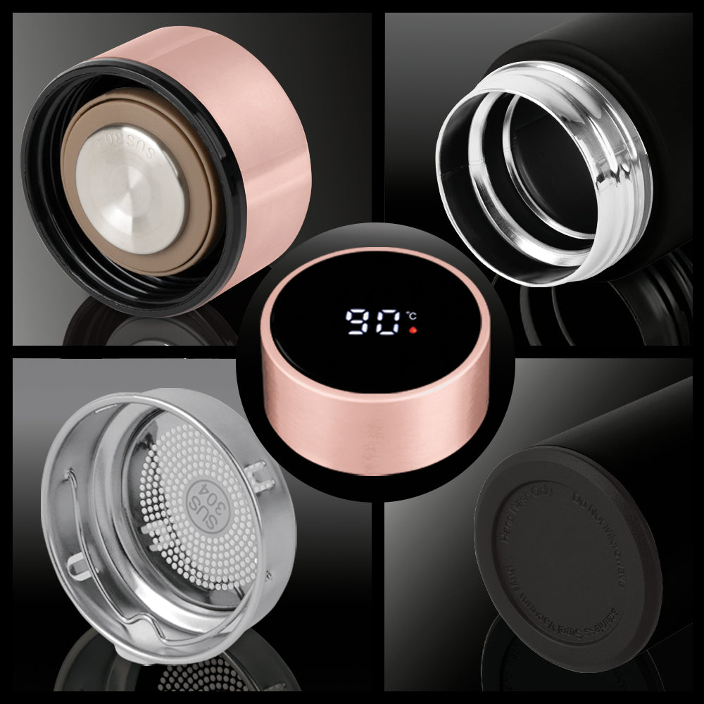 Berlinger Haus 500ml Vacuum Flask with LED Temperature Display - Black rose