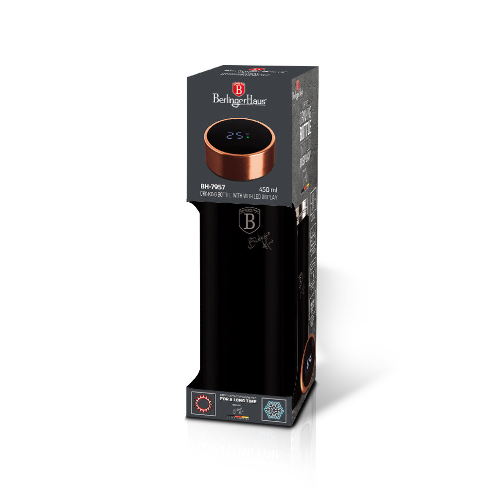 Berlinger Haus 500ml Vacuum Flask with LED Temperature Display - Black rose