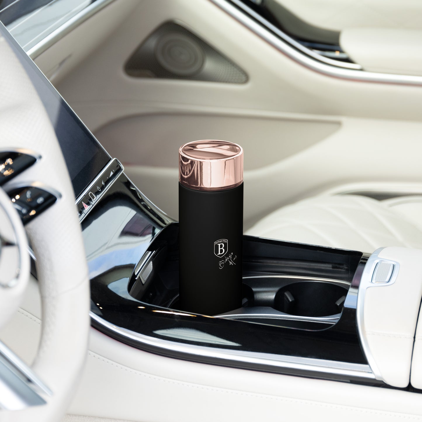 Berlinger Haus 500ml Vacuum Flask with LED Temperature Display - Black rose