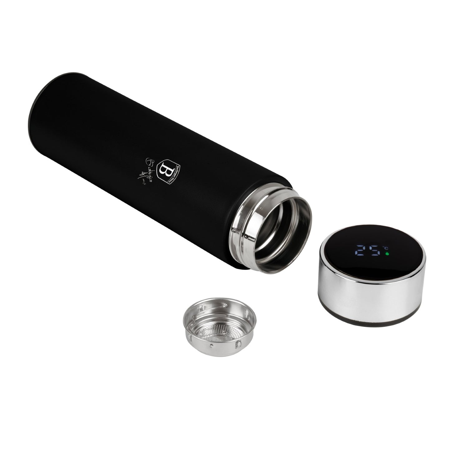 Berlinger Haus 500ml Vacuum Flask Drinking Bottle with LED Display - Matt Black