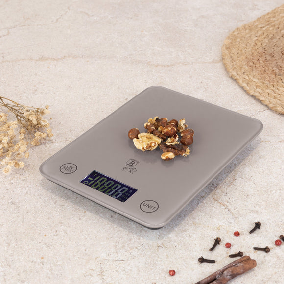 Berlinger Haus 5kg Digital Glass Kitchen Scale - Taupe