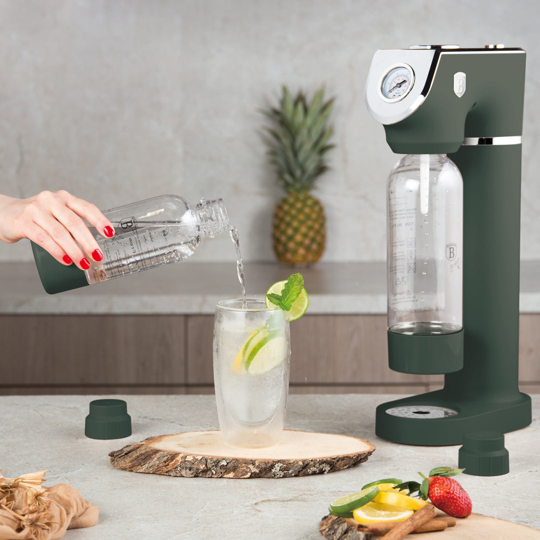 Berlinger Haus Soda Maker with 2 Bottles & Barometer - Matt Green