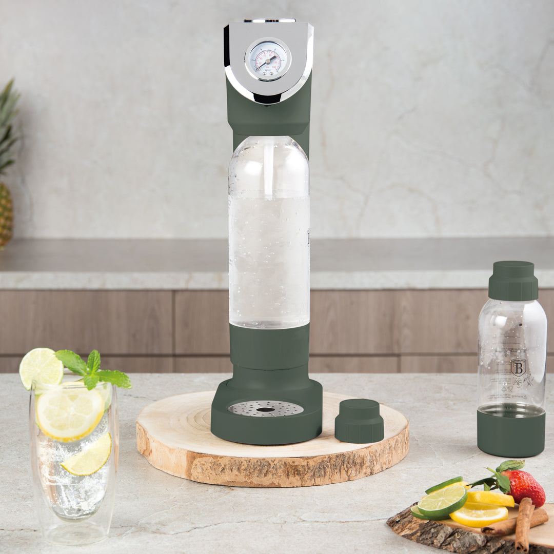 Berlinger Haus Soda Maker with 2 Bottles & Barometer - Matt Green