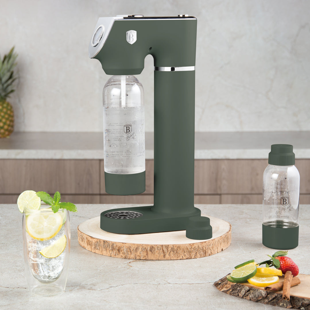 Berlinger Haus Soda Maker with 2 Bottles & Barometer - Matt Green