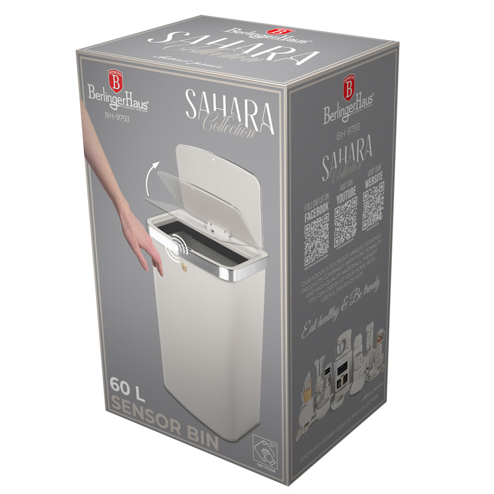 Berlinger Haus 60L Sensor Bin – Sahara