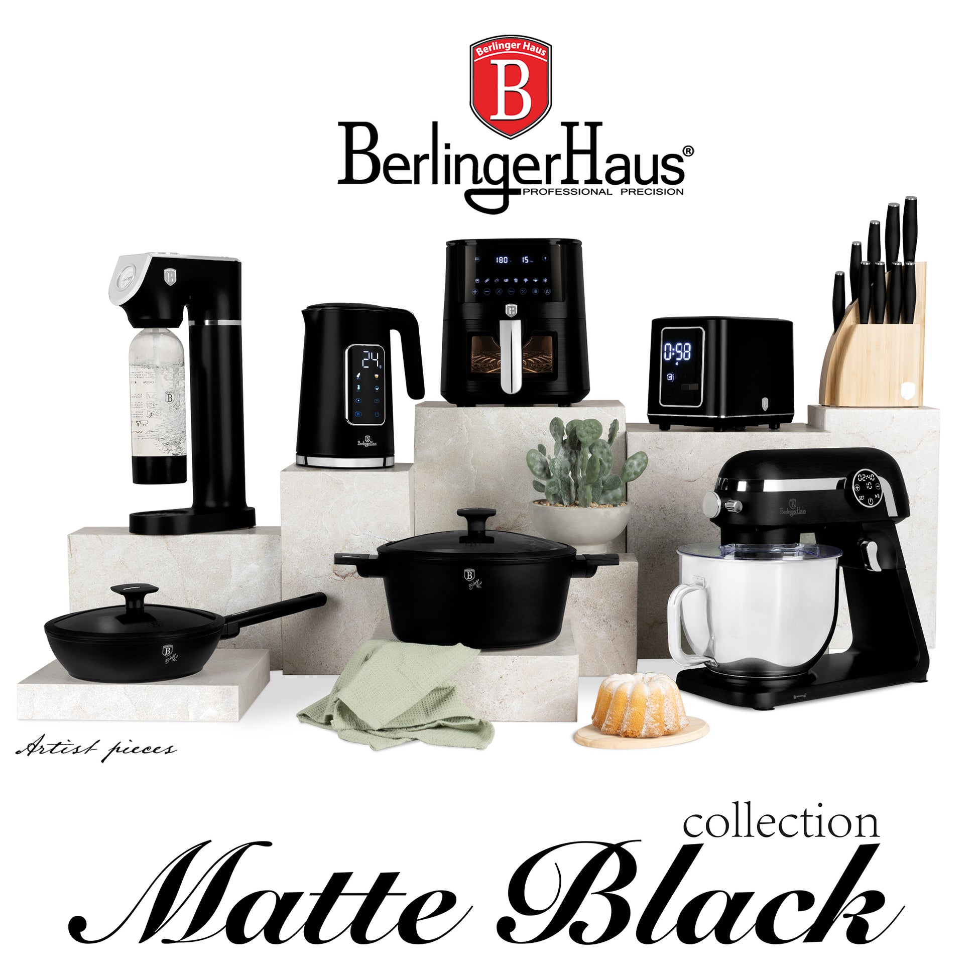 Berlinger Haus 1L Soda Maker Bottle - Matte Black