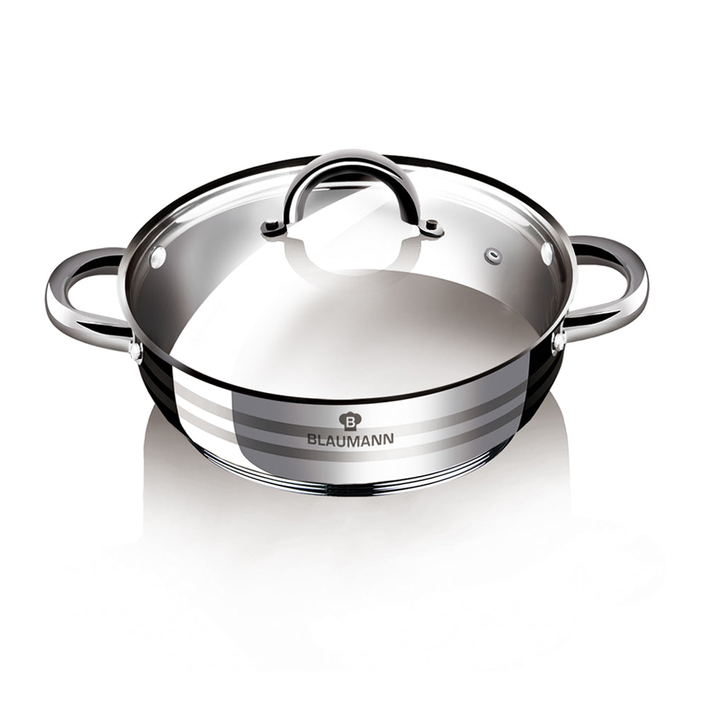 Blaumann 22cm Stainless Steel Shallow Pot – Gourmet Line