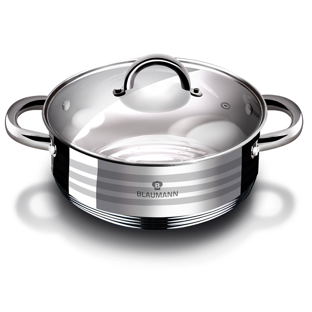 Blaumann 24cm Stainless Steel Shallow Pot – Gourmet Line
