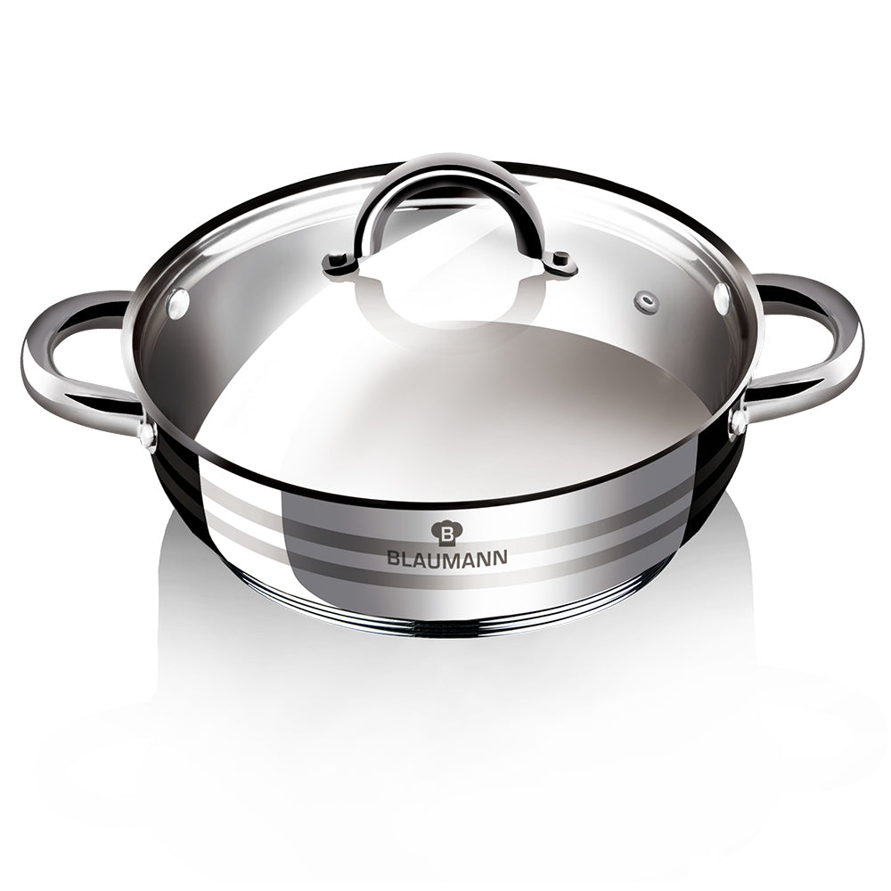 Blaumann 24cm Stainless Steel Shallow Pot – Gourmet Line