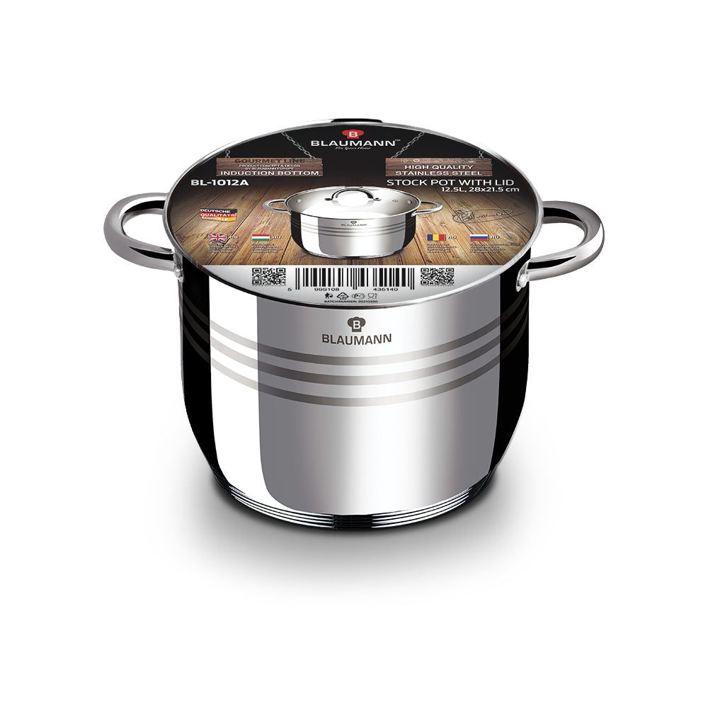 Blaumann 28cm Stainless Steel Stock Pot - Gourmet Line