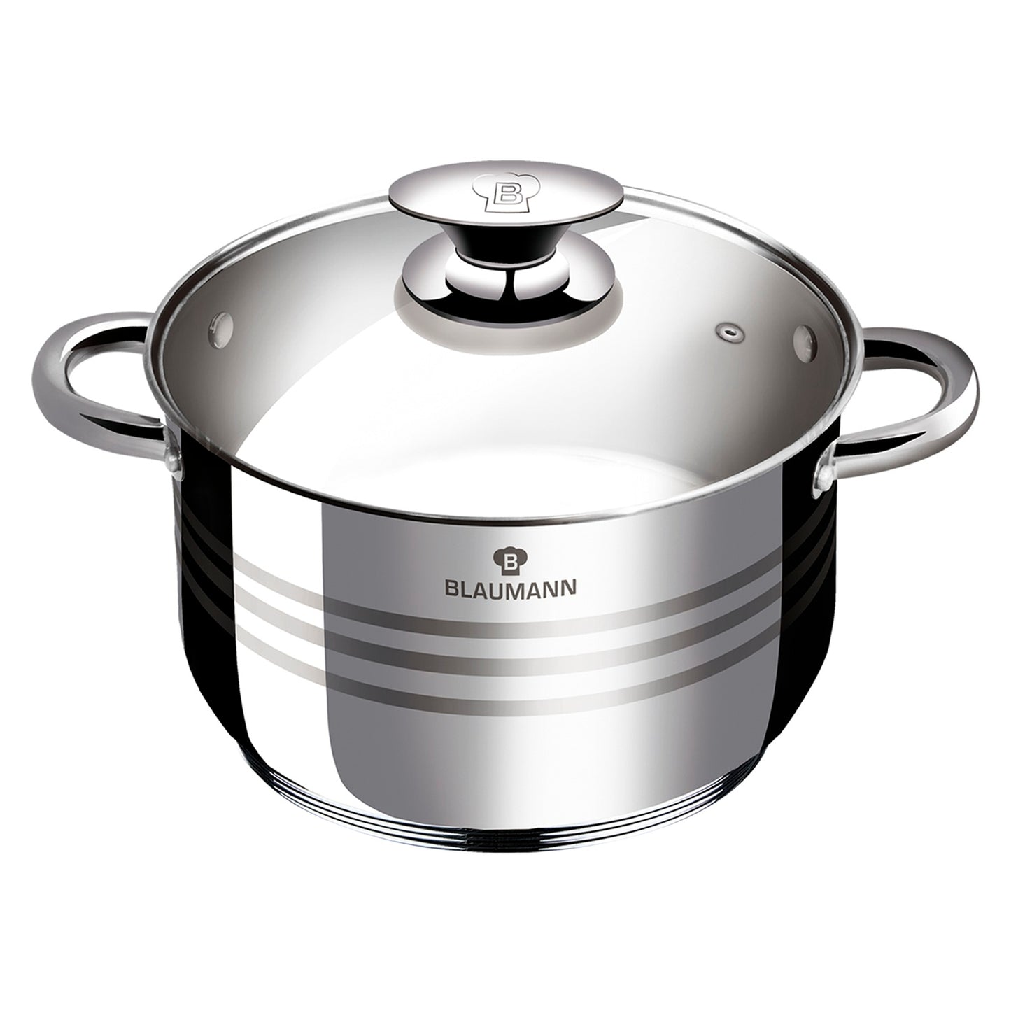 Blaumann 24cm Stainless Steel Casserole with Lid - Gourmet Line