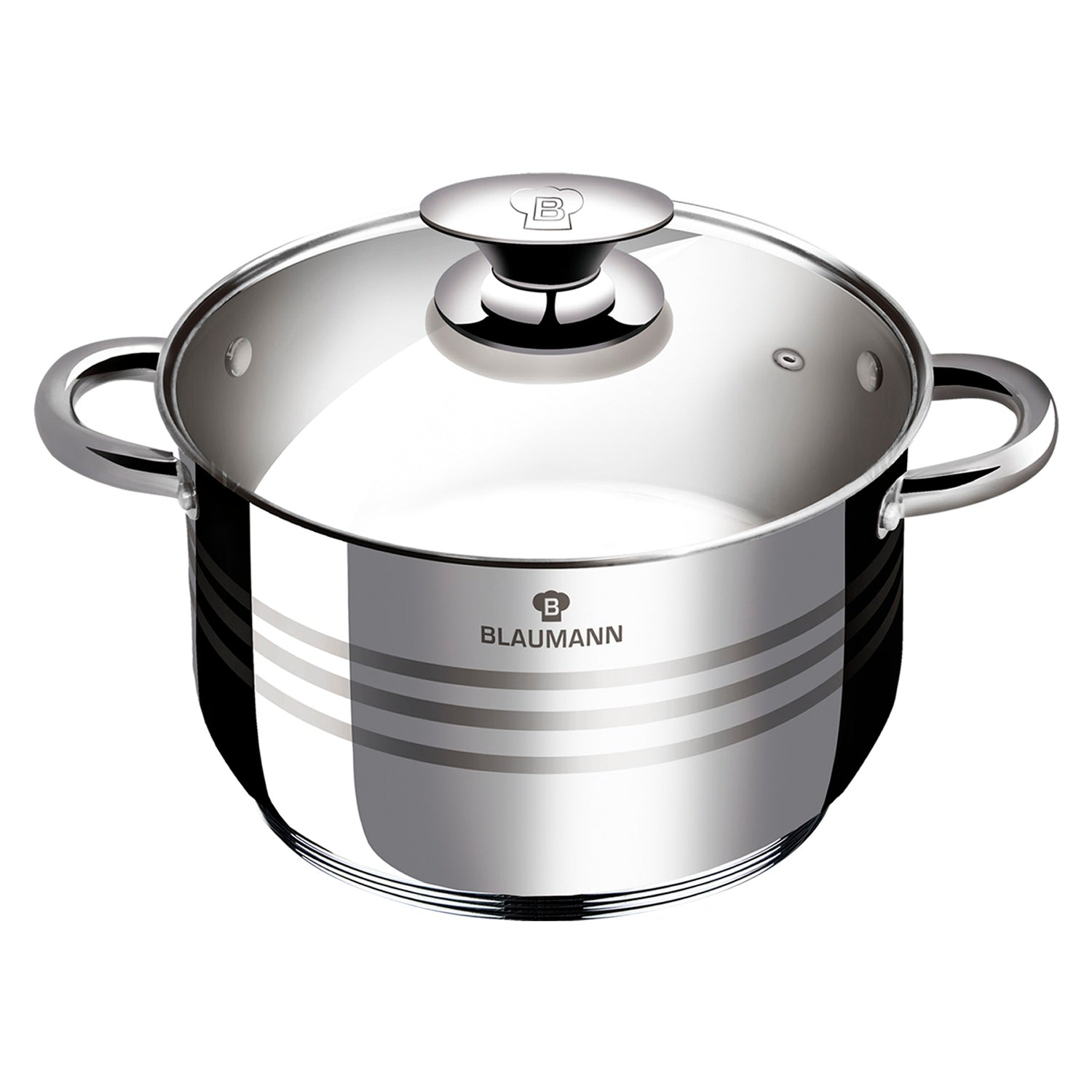 Blaumann 24cm Stainless Steel Casserole with Lid - Gourmet Line