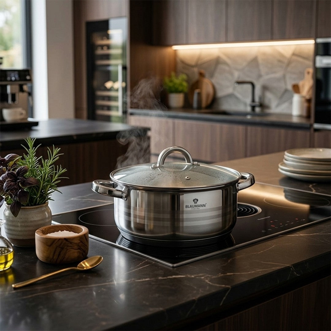 Blaumann 28cm Stainless Steel Shallow Pot - Gourmet Line