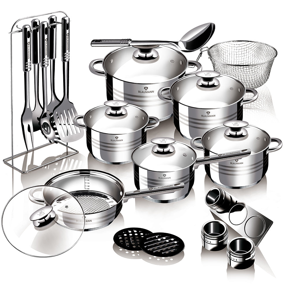 Blaumann 27-Piece Stainless Steel Induction Bottom Jumbo Cookware Set