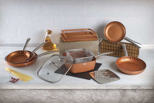 Blaumann 2-Piece Copper Finish Non-Stick Frypan Set - Le Chef Line