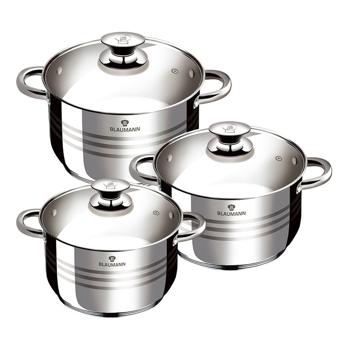 Blaumann 6-Piece Stainless Steel Cookware Set - Gourmet Line ...