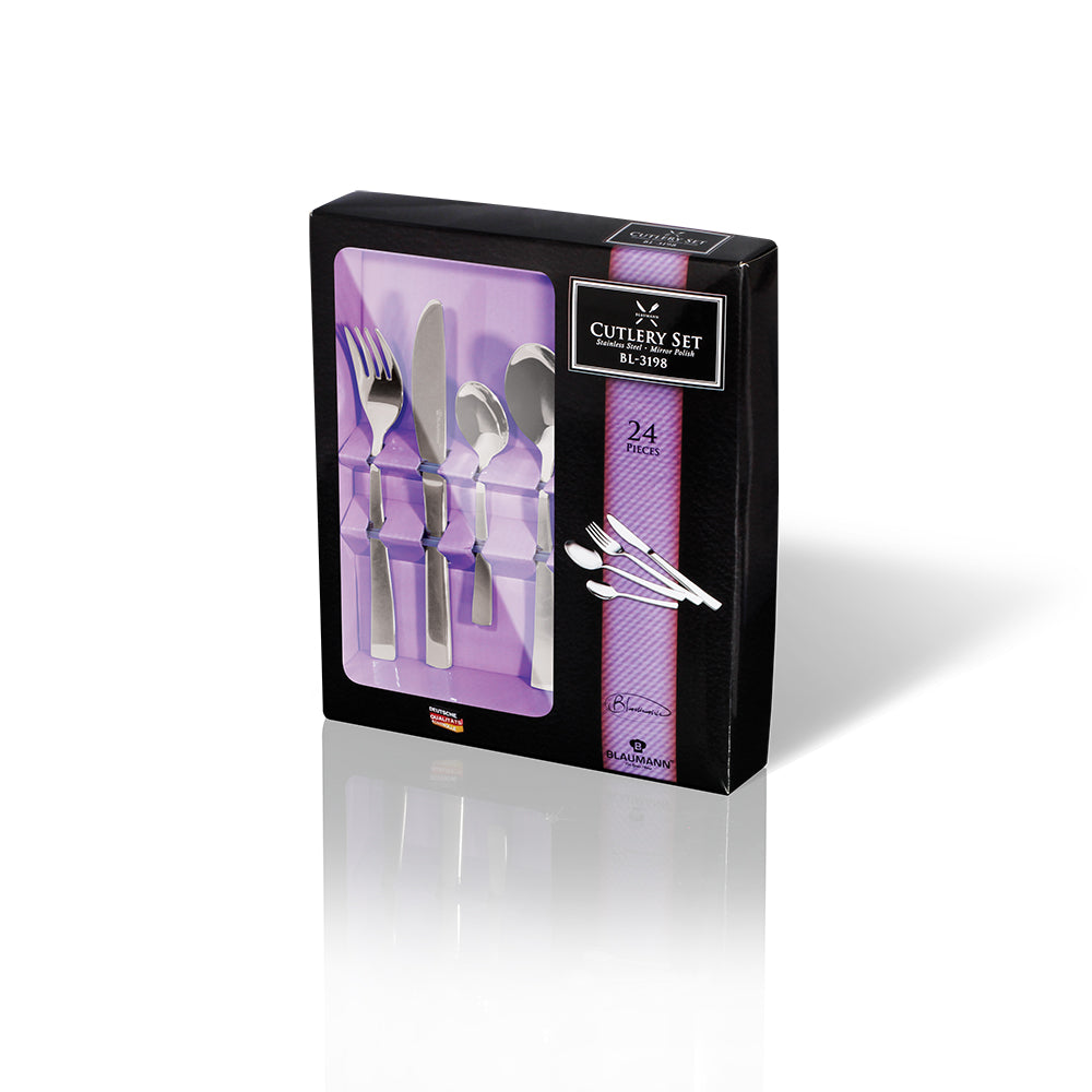 Blaumann 24-Piece Mirror Finish Cutlery Set – Gourmet Line