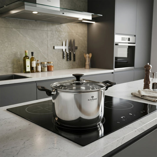 Blaumann 24cm Stainless Steel Stock Pot with Lid - Gourmet Line
