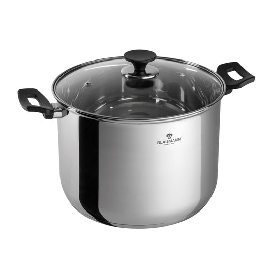 Blaumann 26cm Stainless Steel Stock Pot with Lid - Gourmet Line