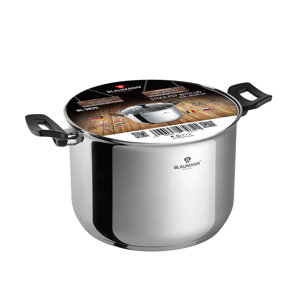 Blaumann 26cm Stainless Steel Stock Pot with Lid - Gourmet Line
