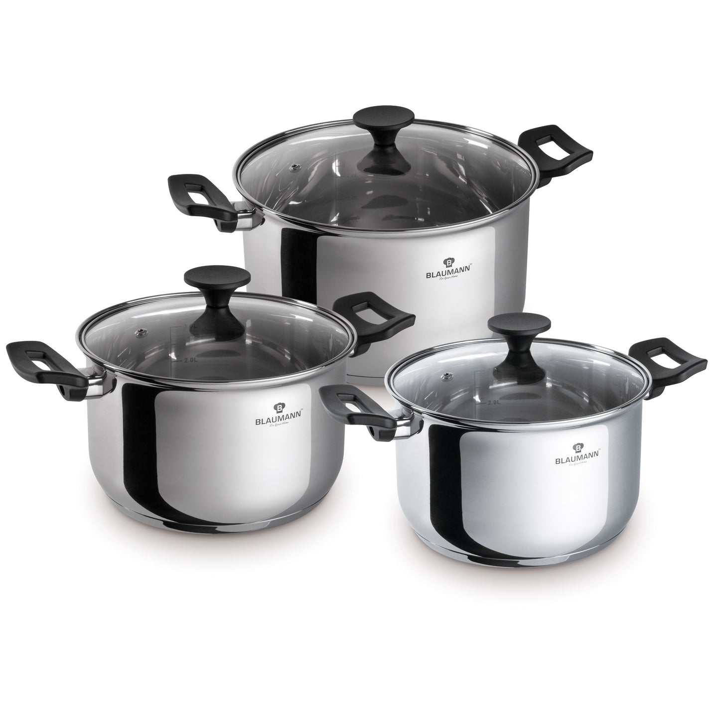 Blaumann 6-Piece Stainless Steel Cookware Set - Gourmet Line
