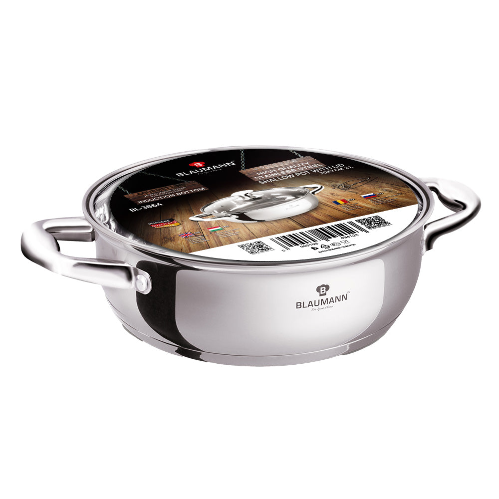 Blaumann 20cm Shallow Pot with Lid - Gourmet Line