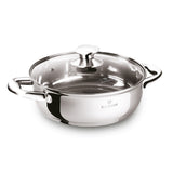 Blaumann 22cm Stainless Steel Shallow Pot with Lid - Gourmet Line